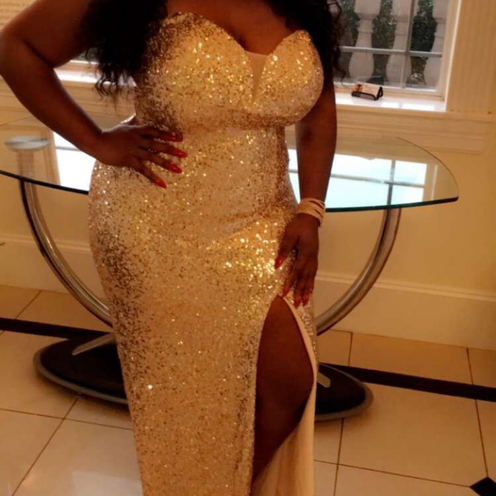 Gold sequin dress